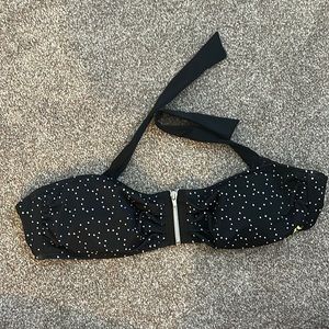 Hurley Front Zip Bandeau Strapless Bikini Top large